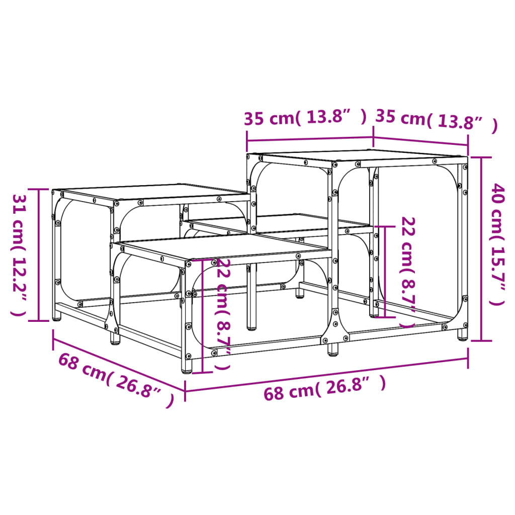 Coffee Table Sonoma Oak 68x68x40 cm Engineered Wood