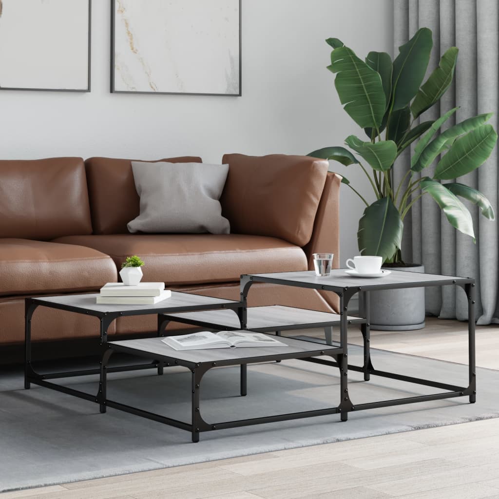 Coffee Table Grey Sonoma 107x107x40 cm Engineered Wood