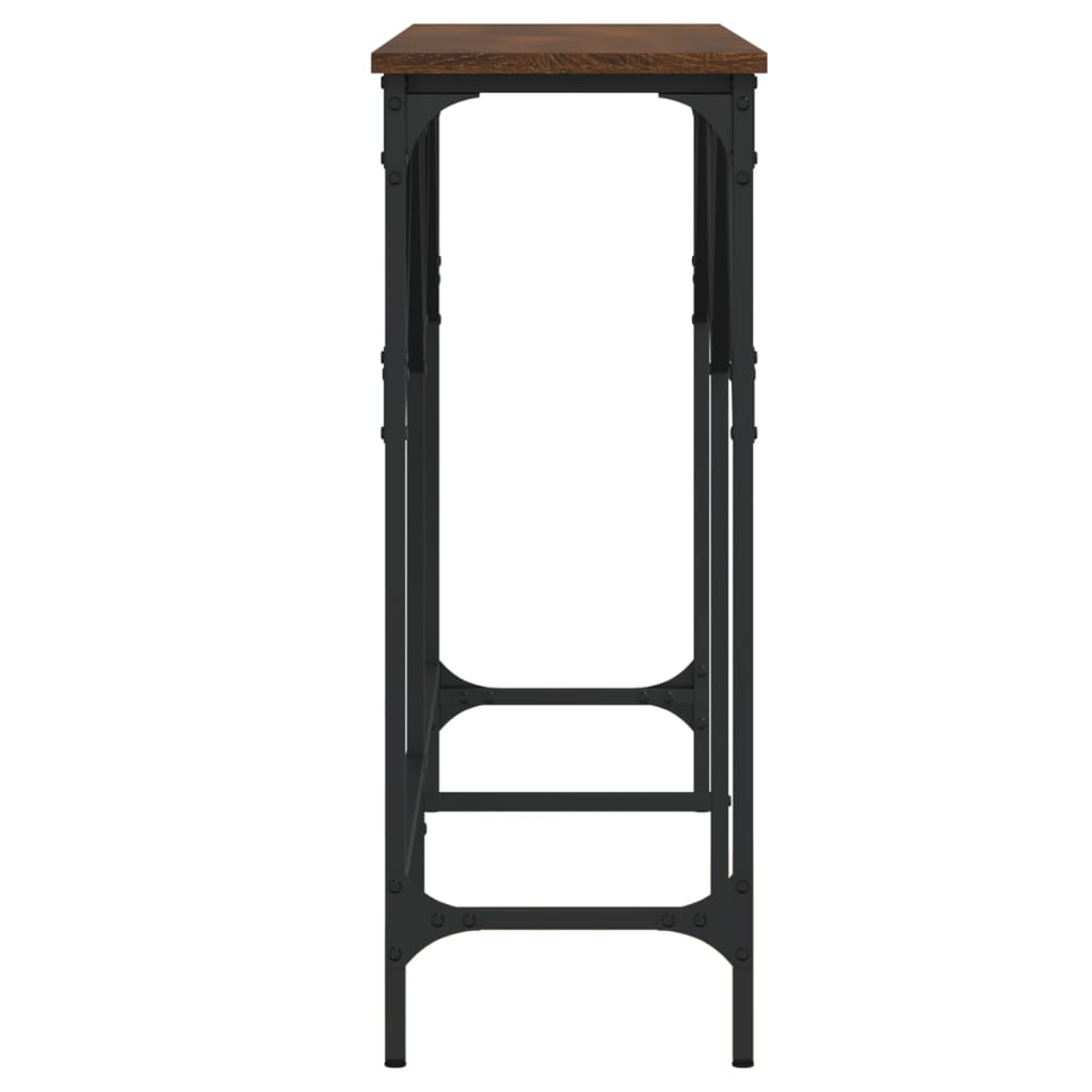 Brown Oak Console Table 140x29x75 cm - Engineered Wood Design