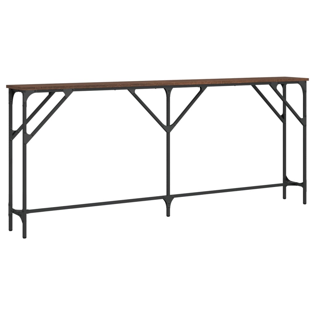 Brown Oak Console Table 180x23x75 cm | Engineered Wood