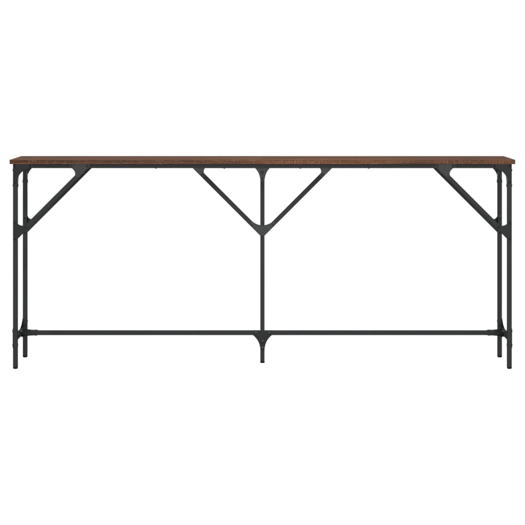 Brown Oak Console Table 180x23x75 cm | Engineered Wood
