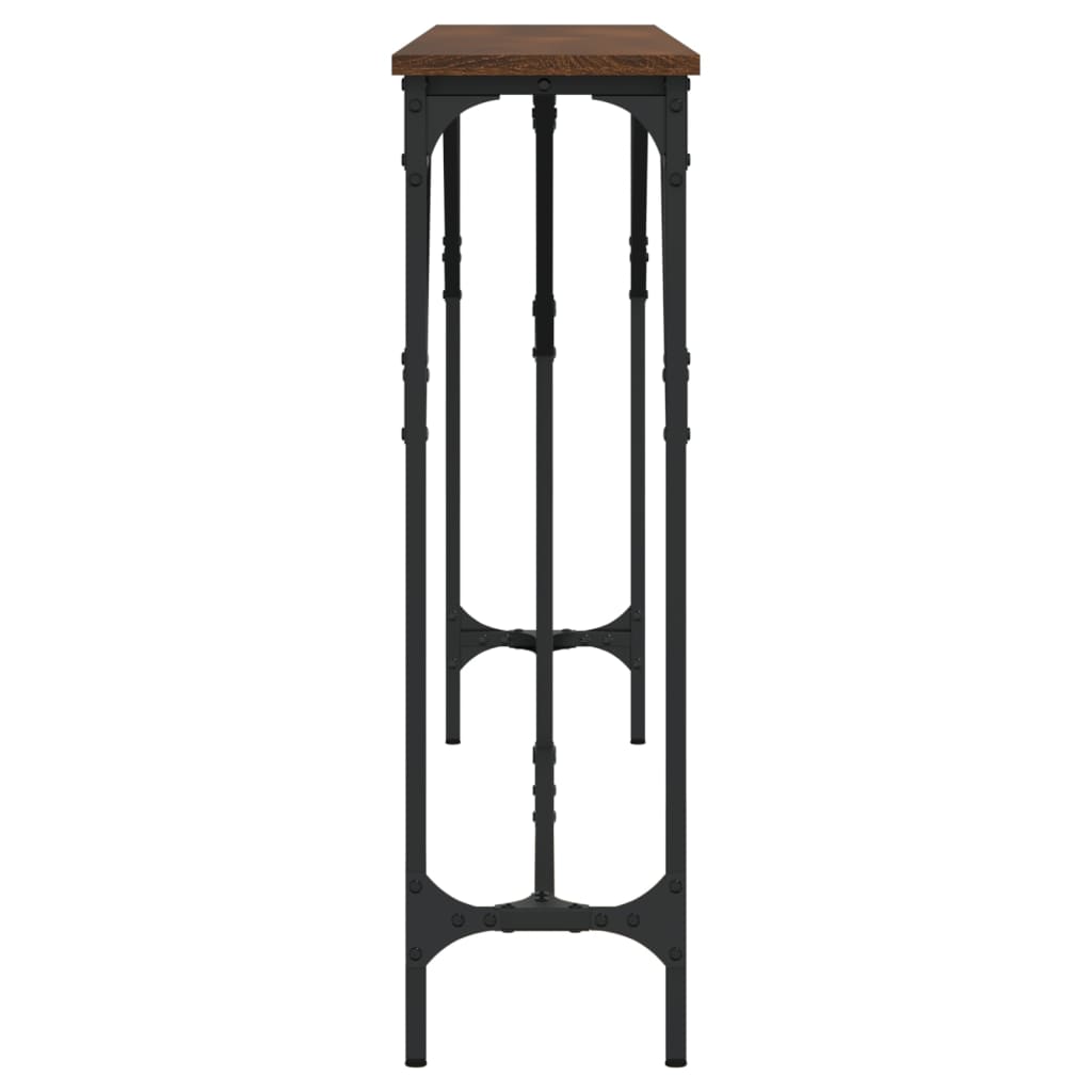 Brown Oak Console Table 180x23x75 cm | Engineered Wood