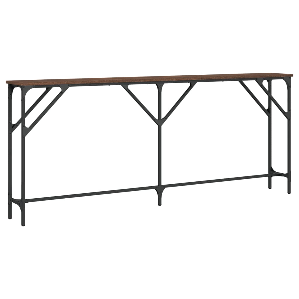 Brown Oak Console Table 180x23x75 cm | Engineered Wood