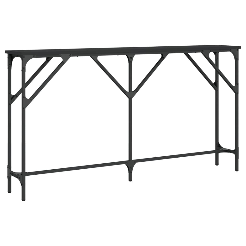 Sleek Black Console Table 140x23x75 cm - Engineered Wood Design