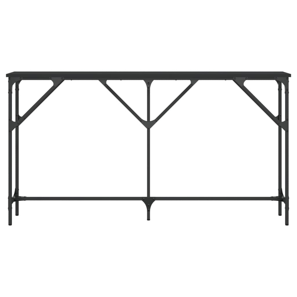 Sleek Black Console Table 140x23x75 cm - Engineered Wood Design