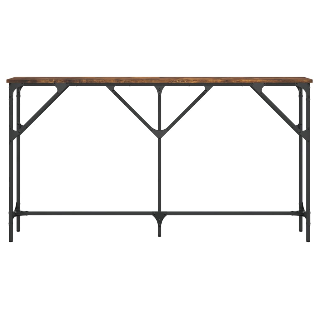 Smoked Oak Console Table 140cm - Engineered Wood Elegance