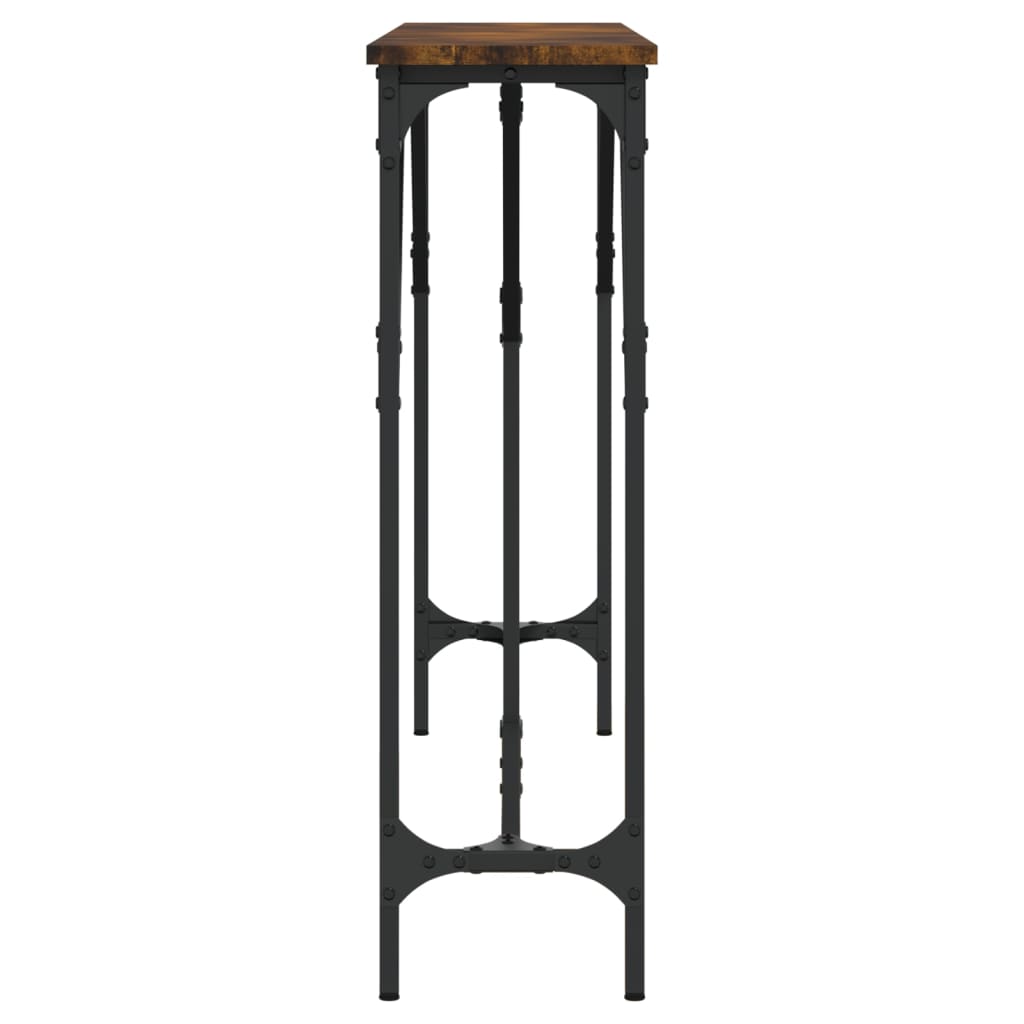 Smoked Oak Console Table 140cm - Engineered Wood Elegance