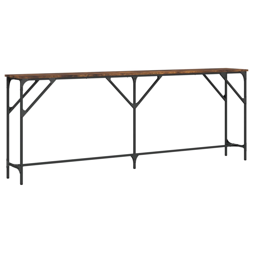 Smoked Oak Console Table | 200x29x75 cm | Engineered Wood