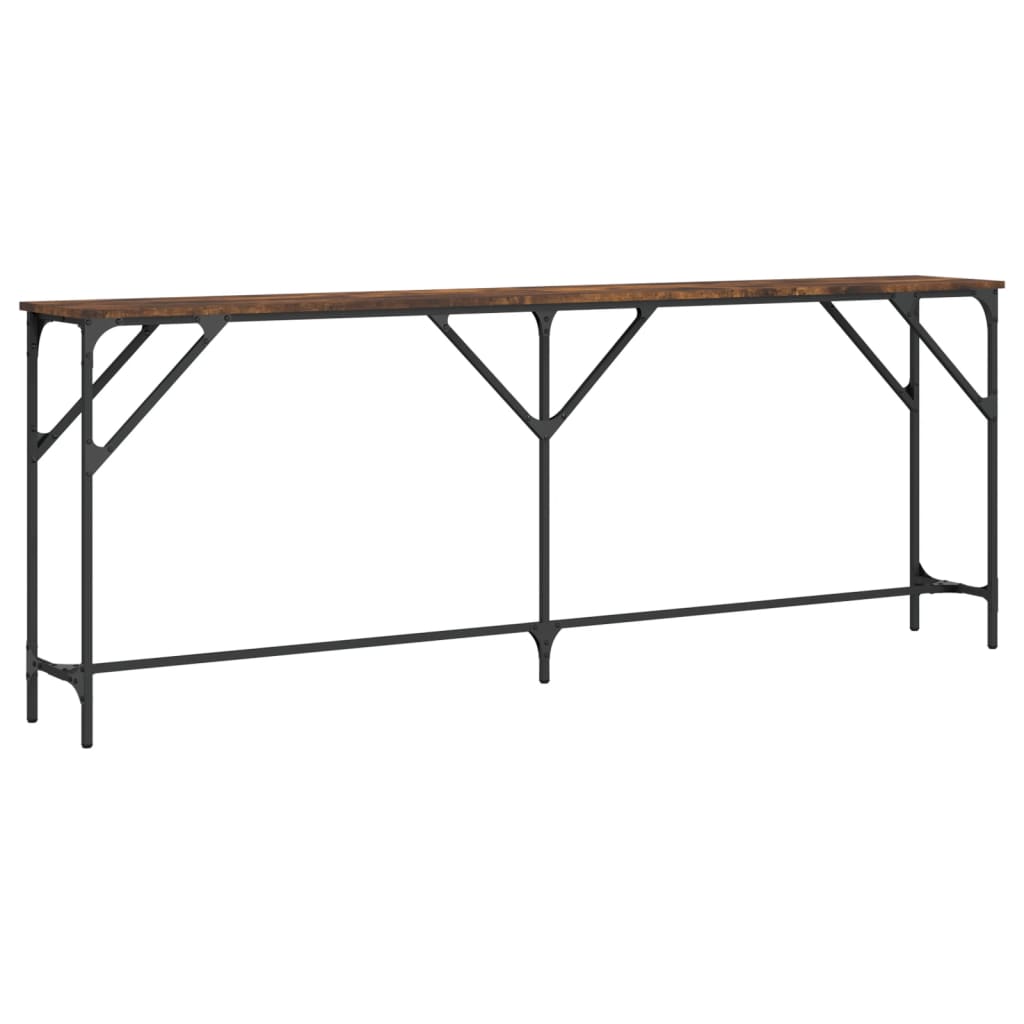 Smoked Oak Console Table | 200x29x75 cm | Engineered Wood