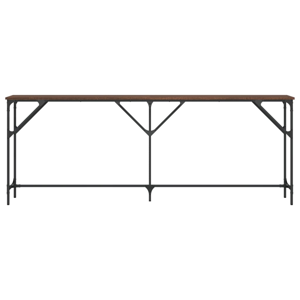 Brown Oak Console Table - 200x29x75 cm, Engineered Wood