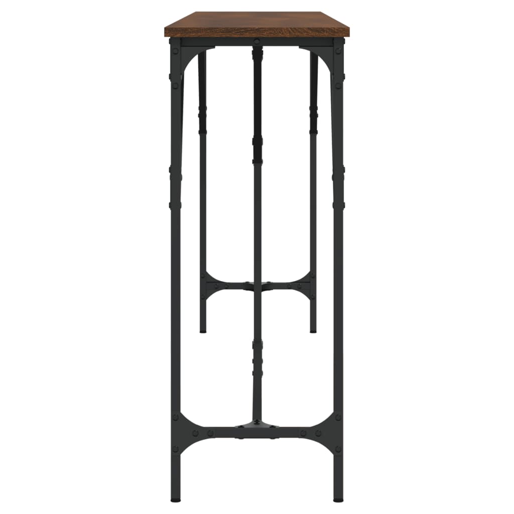Brown Oak Console Table - 200x29x75 cm, Engineered Wood