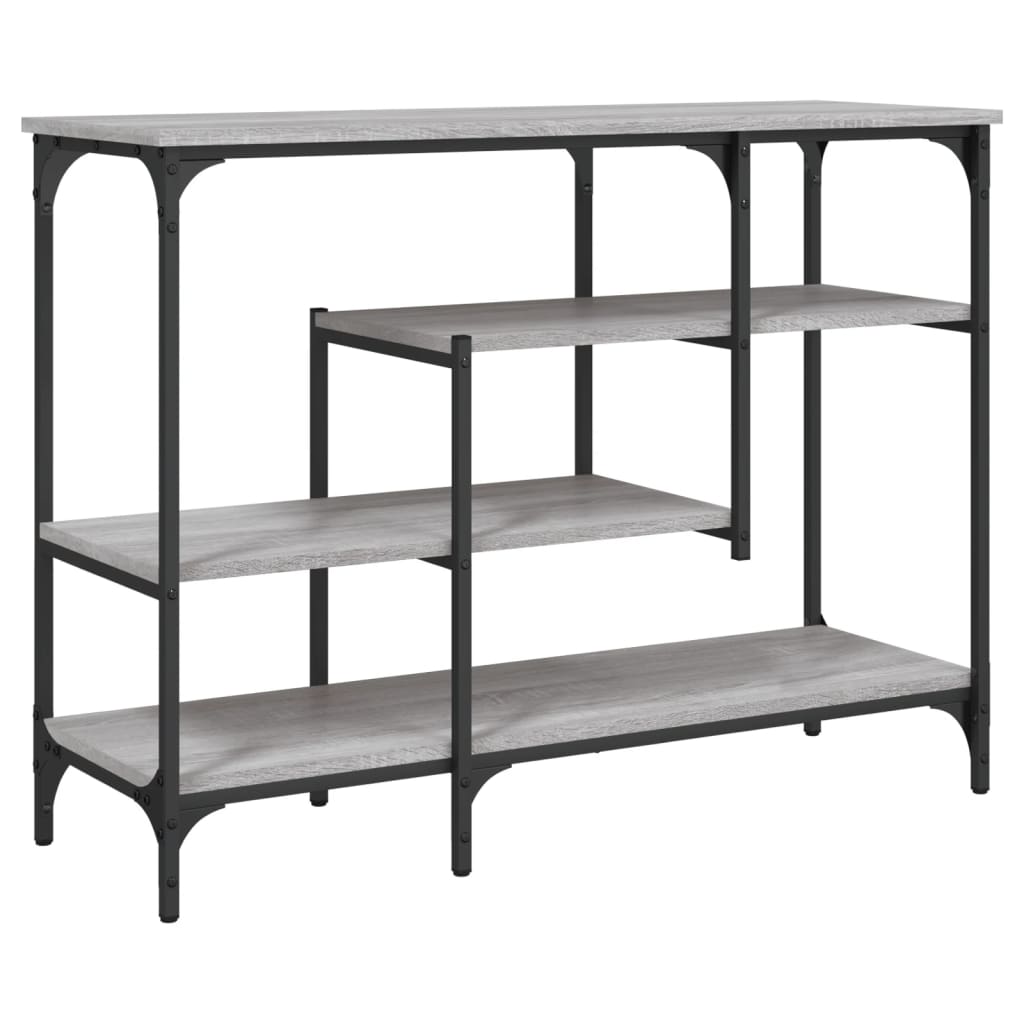 Grey Sonoma Console Table with Shelves 100x35x75 cm