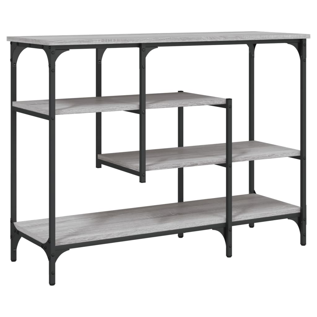 Grey Sonoma Console Table with Shelves 100x35x75 cm