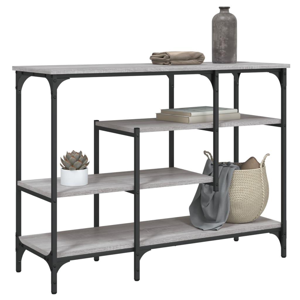 Grey Sonoma Console Table with Shelves 100x35x75 cm