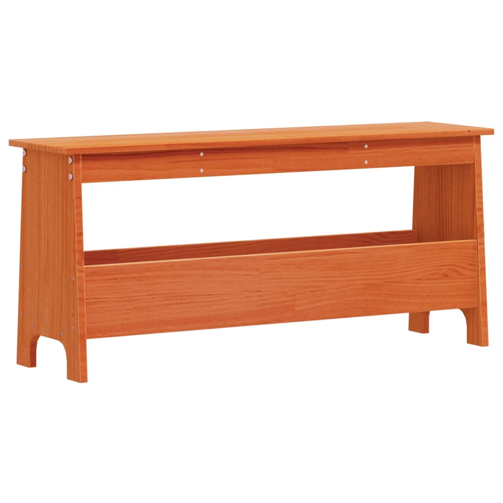 Solid Wood Pine Hall Bench, Wax Brown, 100x28x45 cm