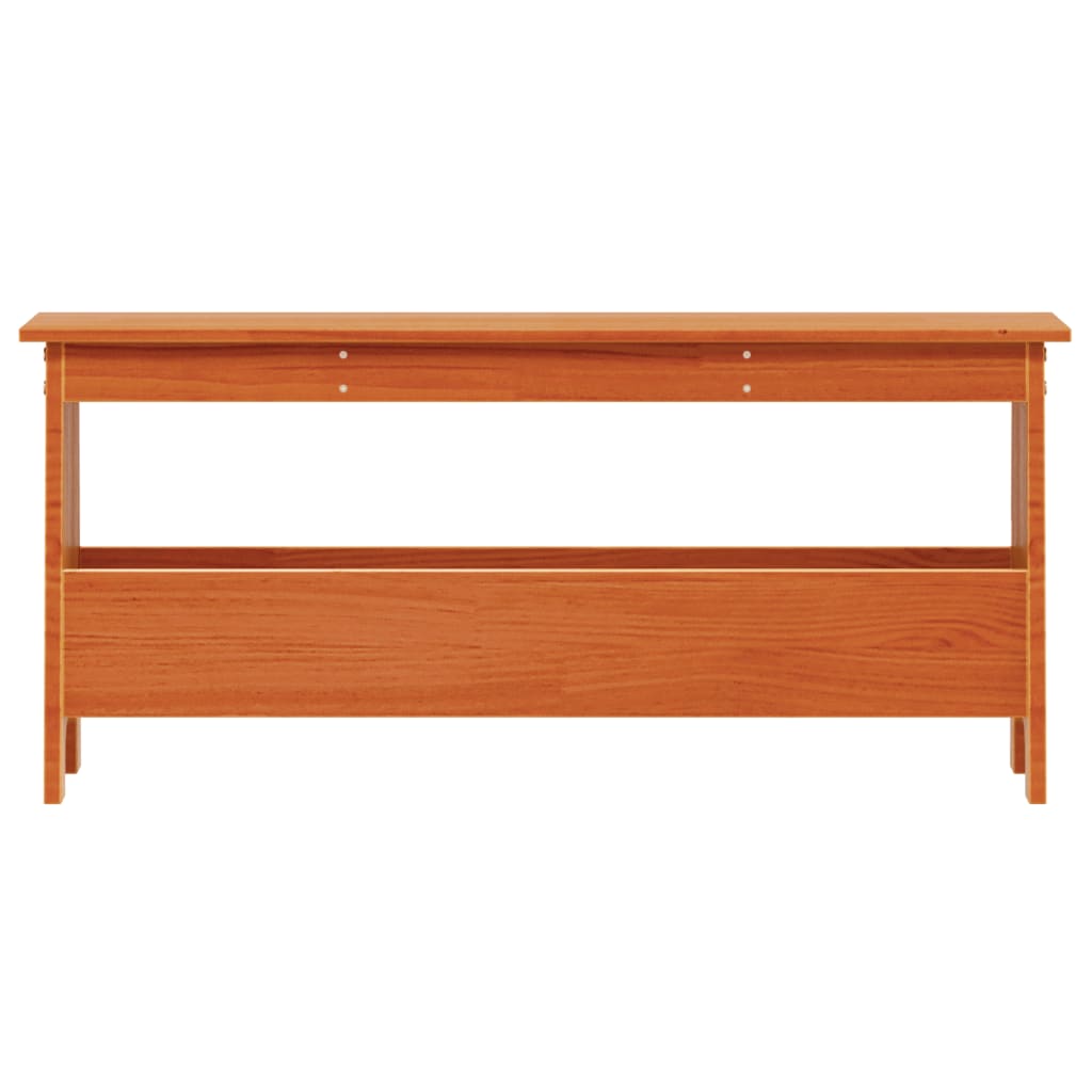 Solid Wood Pine Hall Bench, Wax Brown, 100x28x45 cm