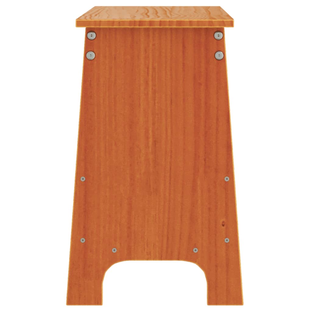 Solid Wood Pine Hall Bench, Wax Brown, 100x28x45 cm