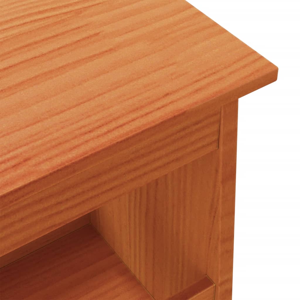 Solid Wood Pine Hall Bench, Wax Brown, 100x28x45 cm