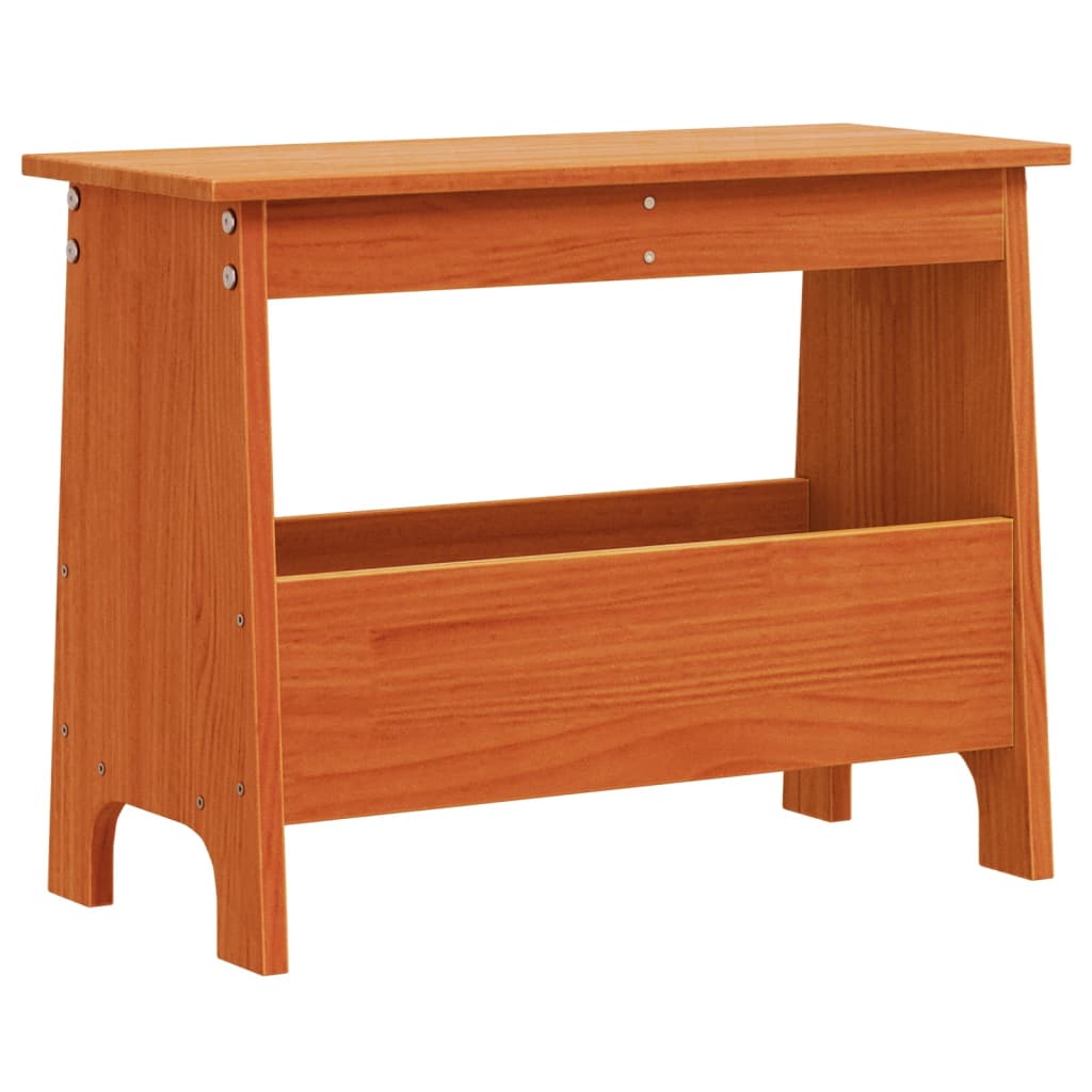Solid Wood Pine Hall Bench 60x28x45 cm - Wax Brown Finish