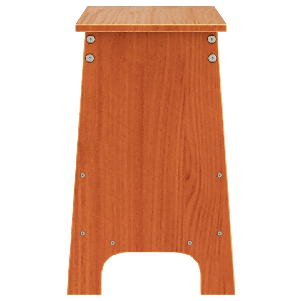 Solid Wood Pine Hall Bench 60x28x45 cm - Wax Brown Finish