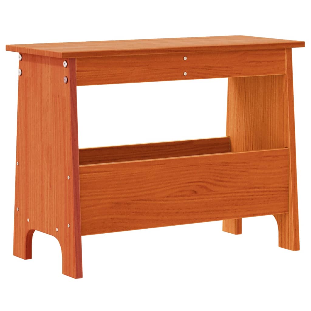 Solid Wood Pine Hall Bench 60x28x45 cm - Wax Brown Finish