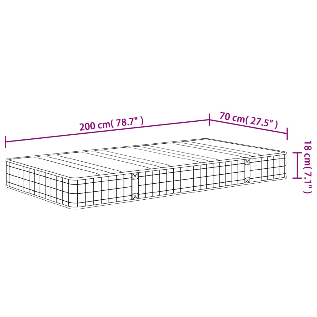 Bonnell Spring Mattress Medium 70x200 cm