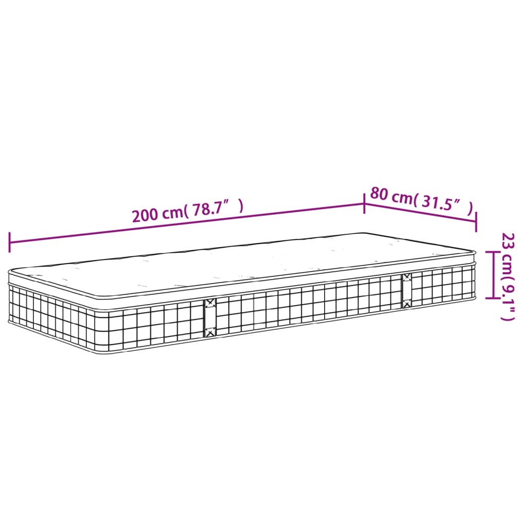 Bonnell Spring Mattress Medium 80x200 cm