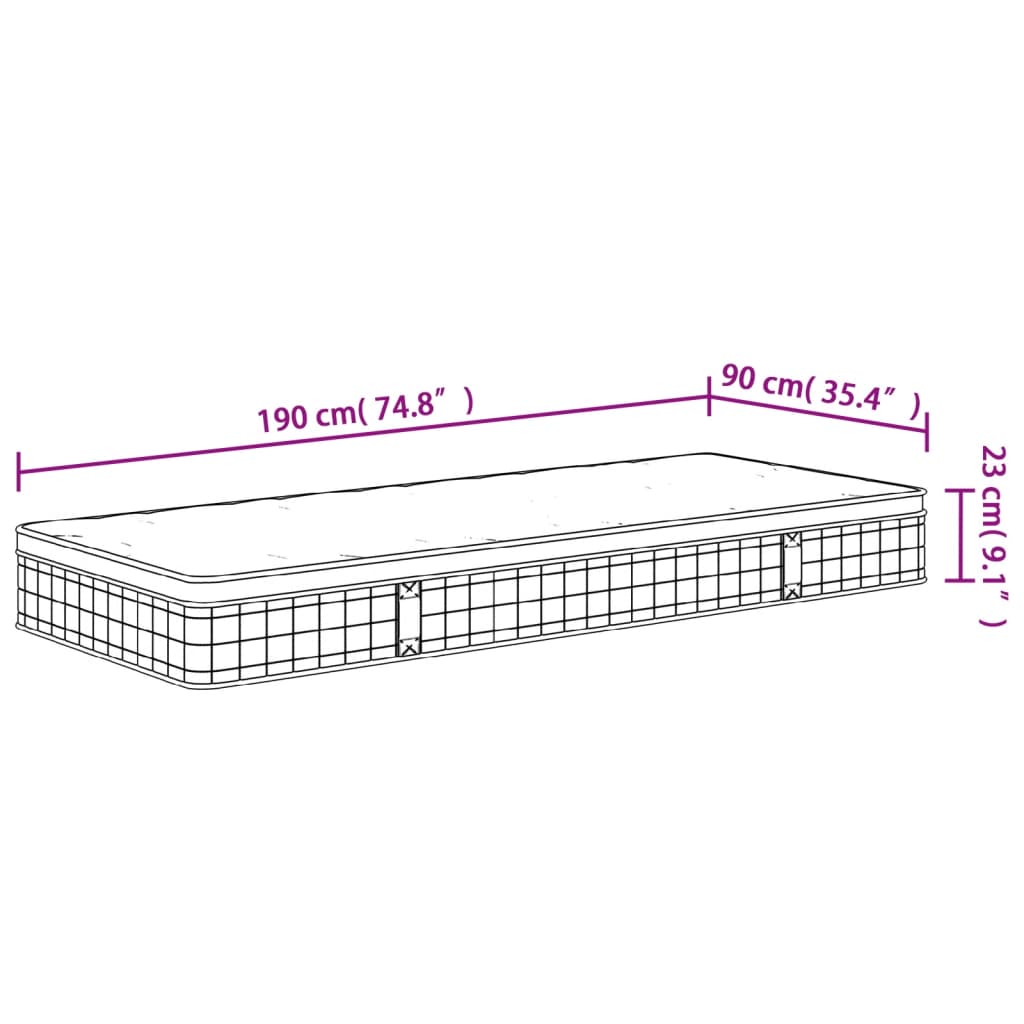 Bonnell Spring Mattress Medium 90x190 cm Single Size