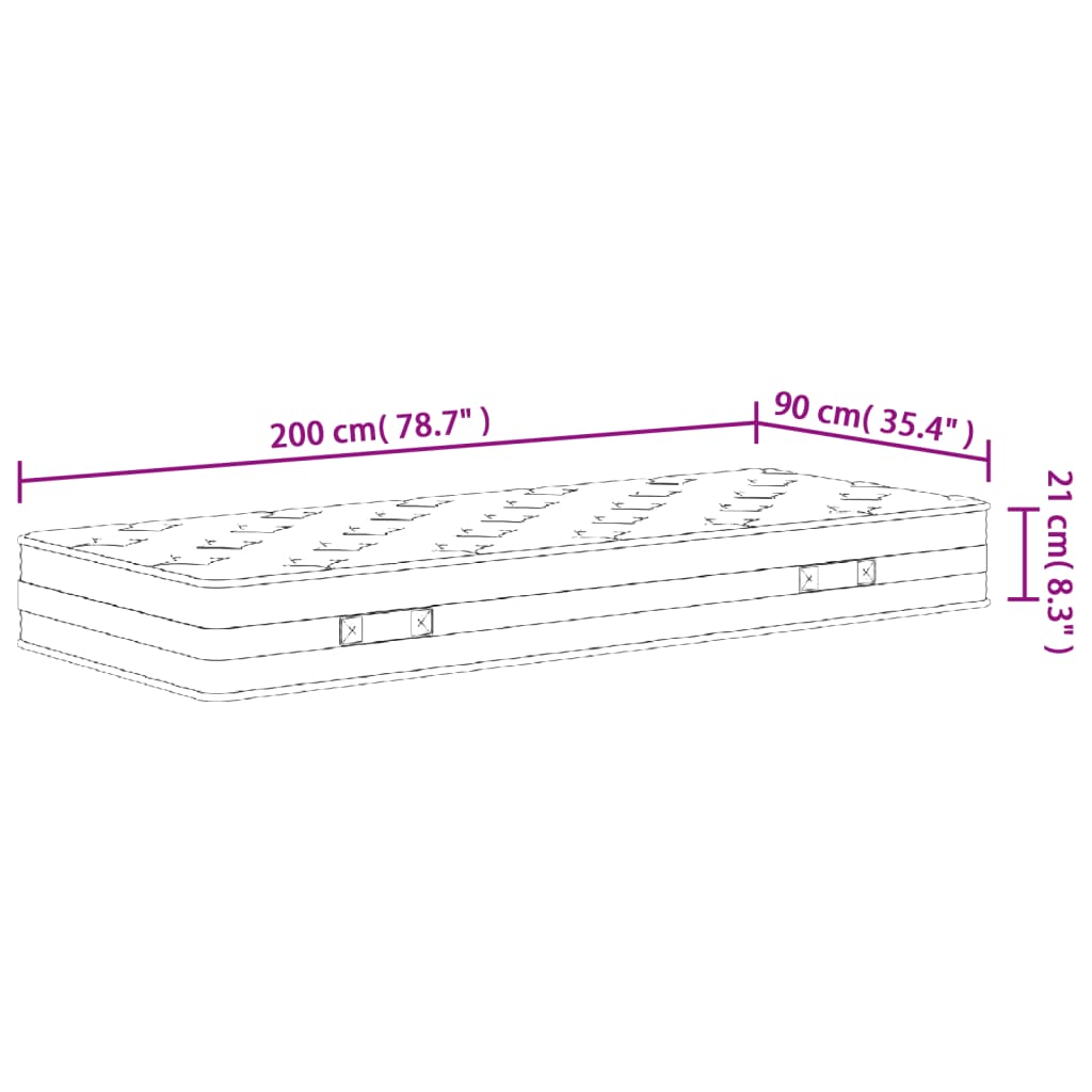 Bonnell Spring Mattress Medium 90x200 cm