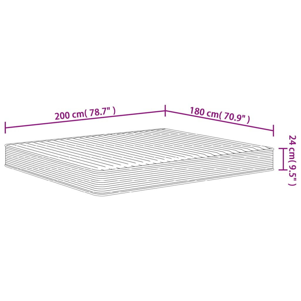 Foam Mattress Medium Soft 180x200 cm