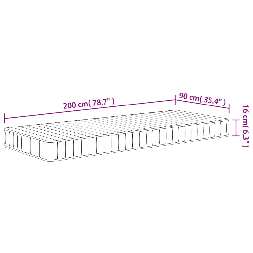 Foam Mattress Medium Soft 90x200 cm