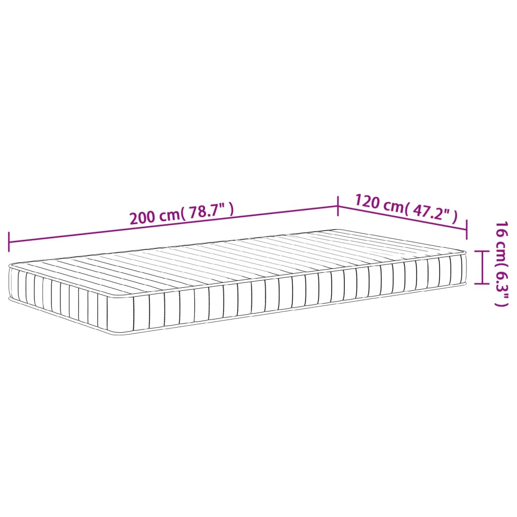 Foam Mattress Medium Soft 120x200 cm