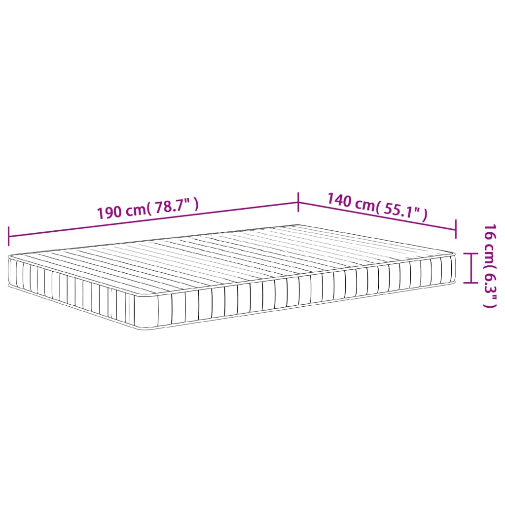 Foam Mattress Medium Soft 140x190 cm