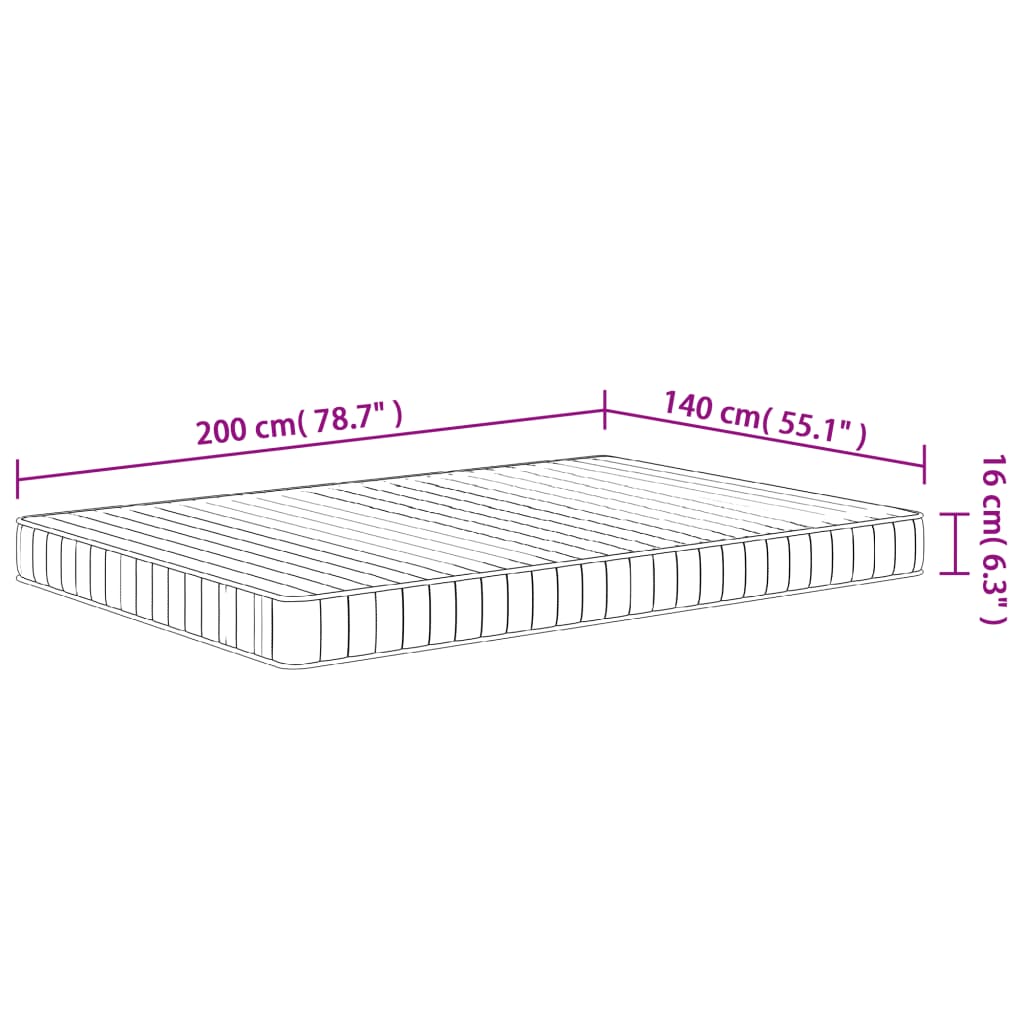 Foam Mattress Medium Soft 140x200 cm