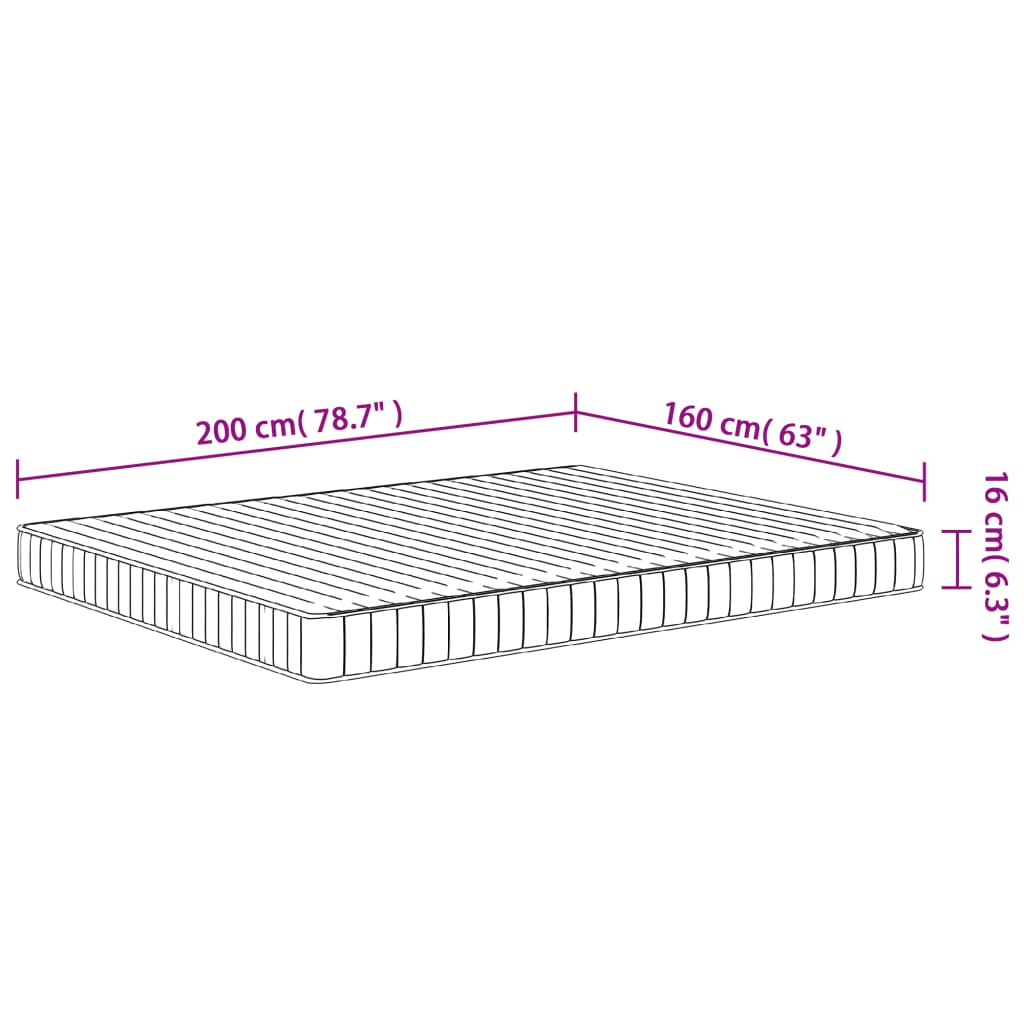 Foam Mattress Medium Soft 160x200 cm