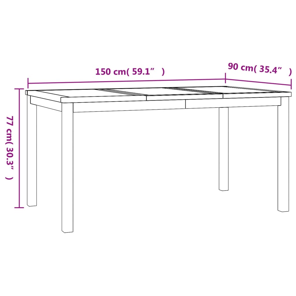 7 Piece Garden Dining Set Solid Wood Teak