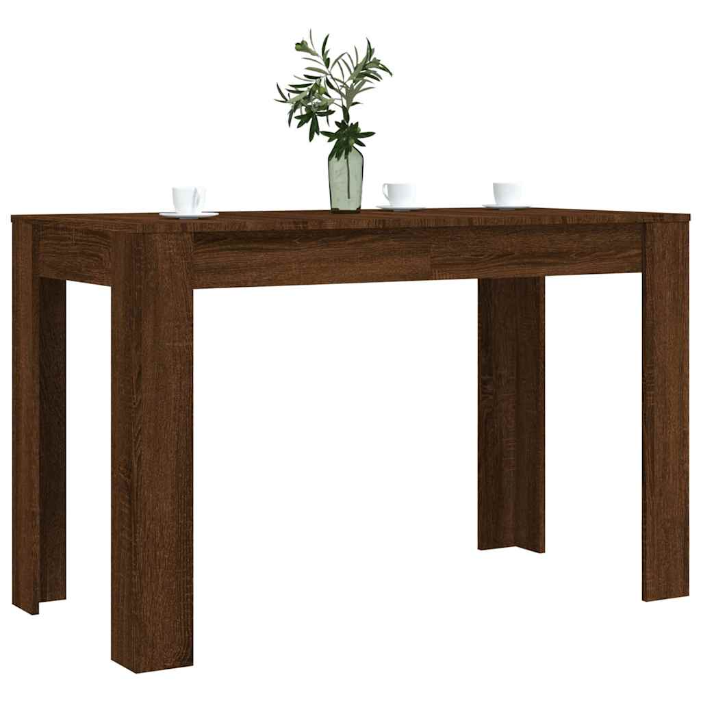 Elegant Brown Oak Dining Table 120x60x76 cm - Engineered Wood
