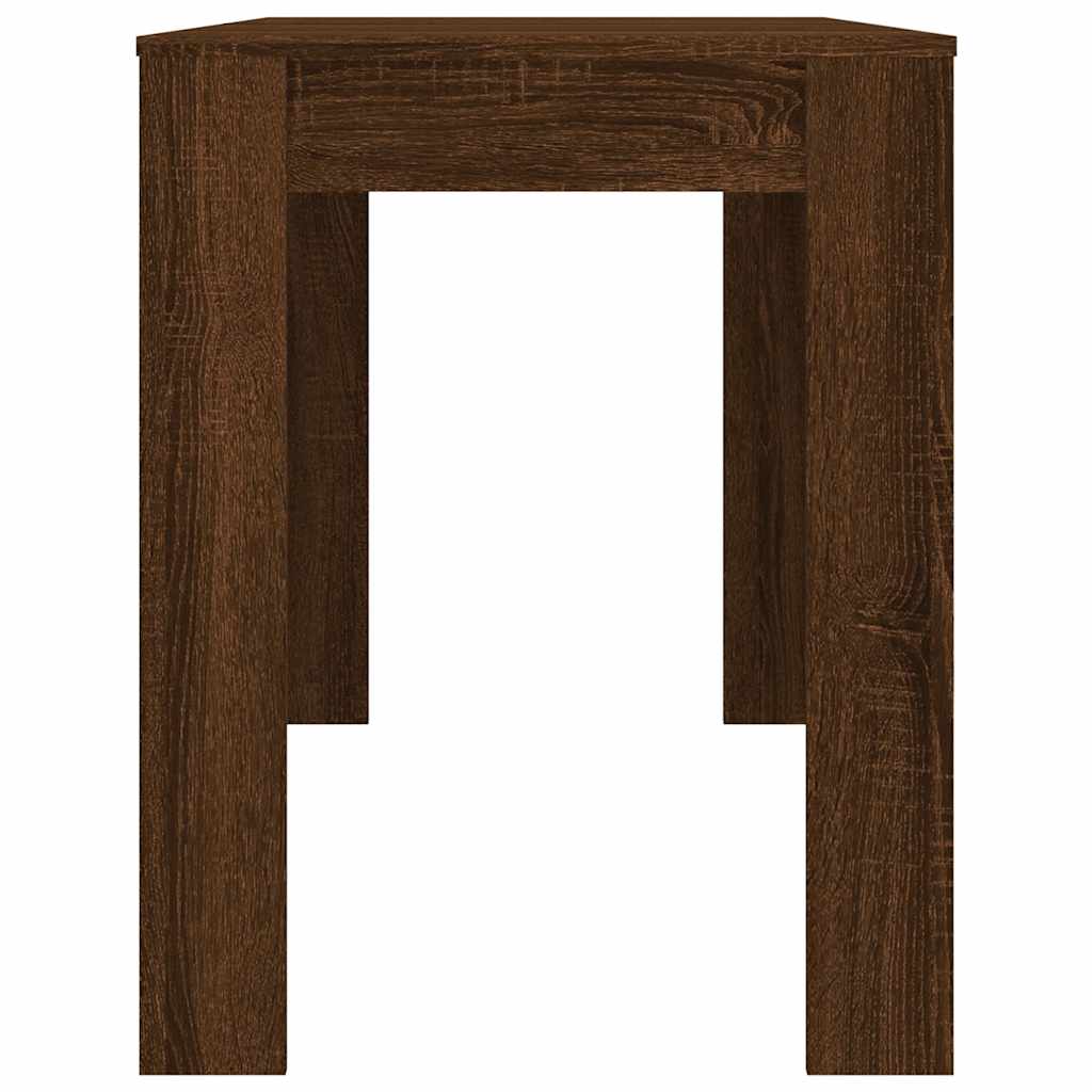 Elegant Brown Oak Dining Table 120x60x76 cm - Engineered Wood