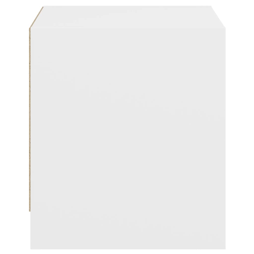 White Bedside Cabinets with Glass Doors 2 Pcs - 35x37x42 cm