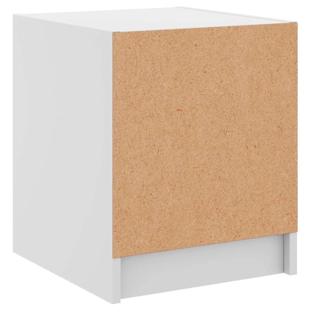 White Bedside Cabinets with Glass Doors 2 Pcs - 35x37x42 cm