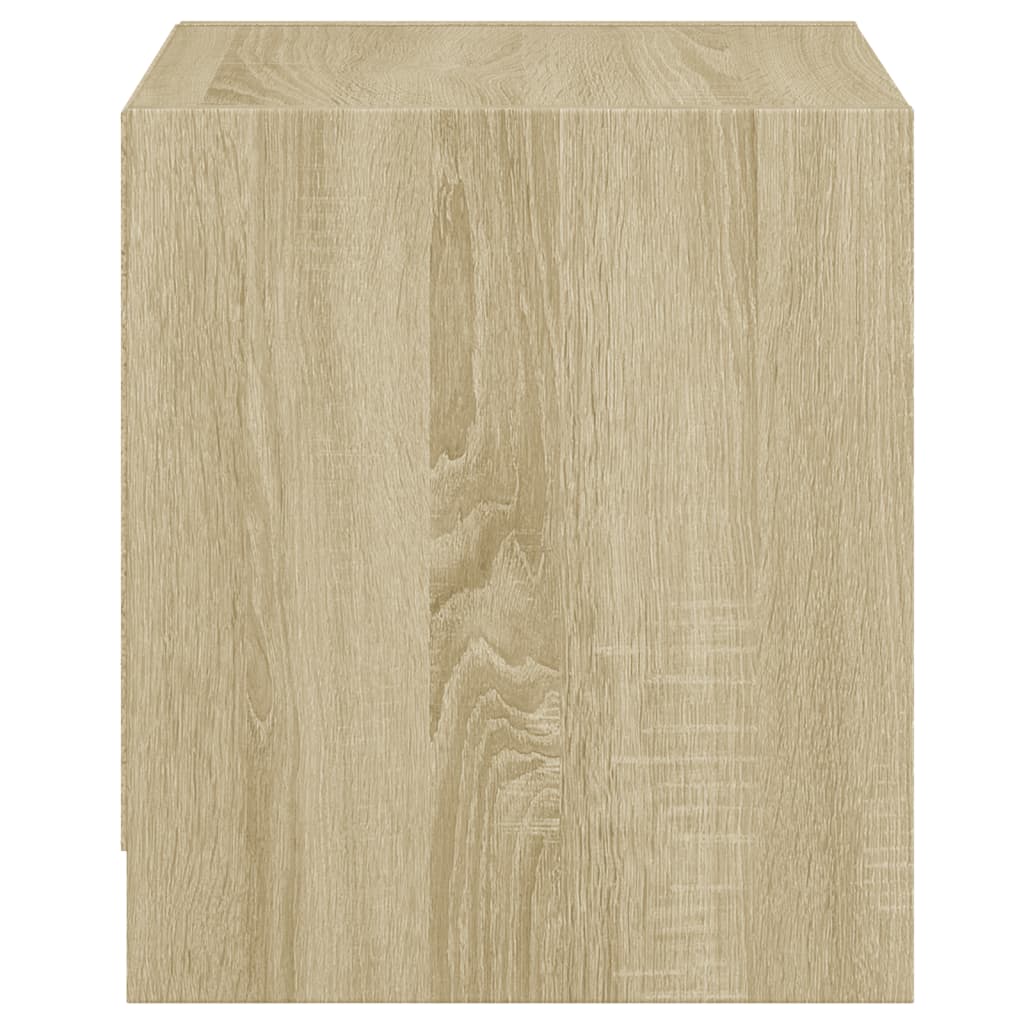 Sonoma Oak Bedside Cabinets with Glass Doors, 2 Pcs, 35x37x42 cm