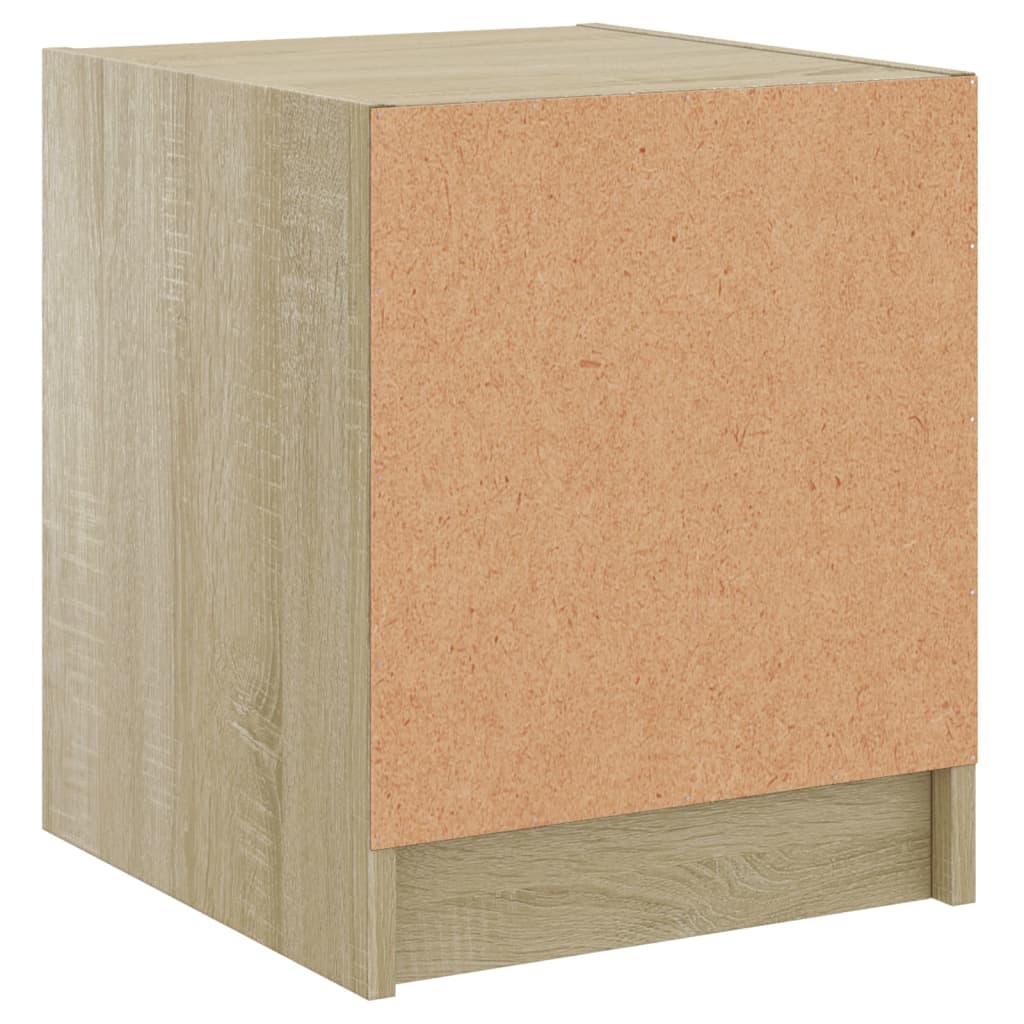Sonoma Oak Bedside Cabinets with Glass Doors, 2 Pcs, 35x37x42 cm
