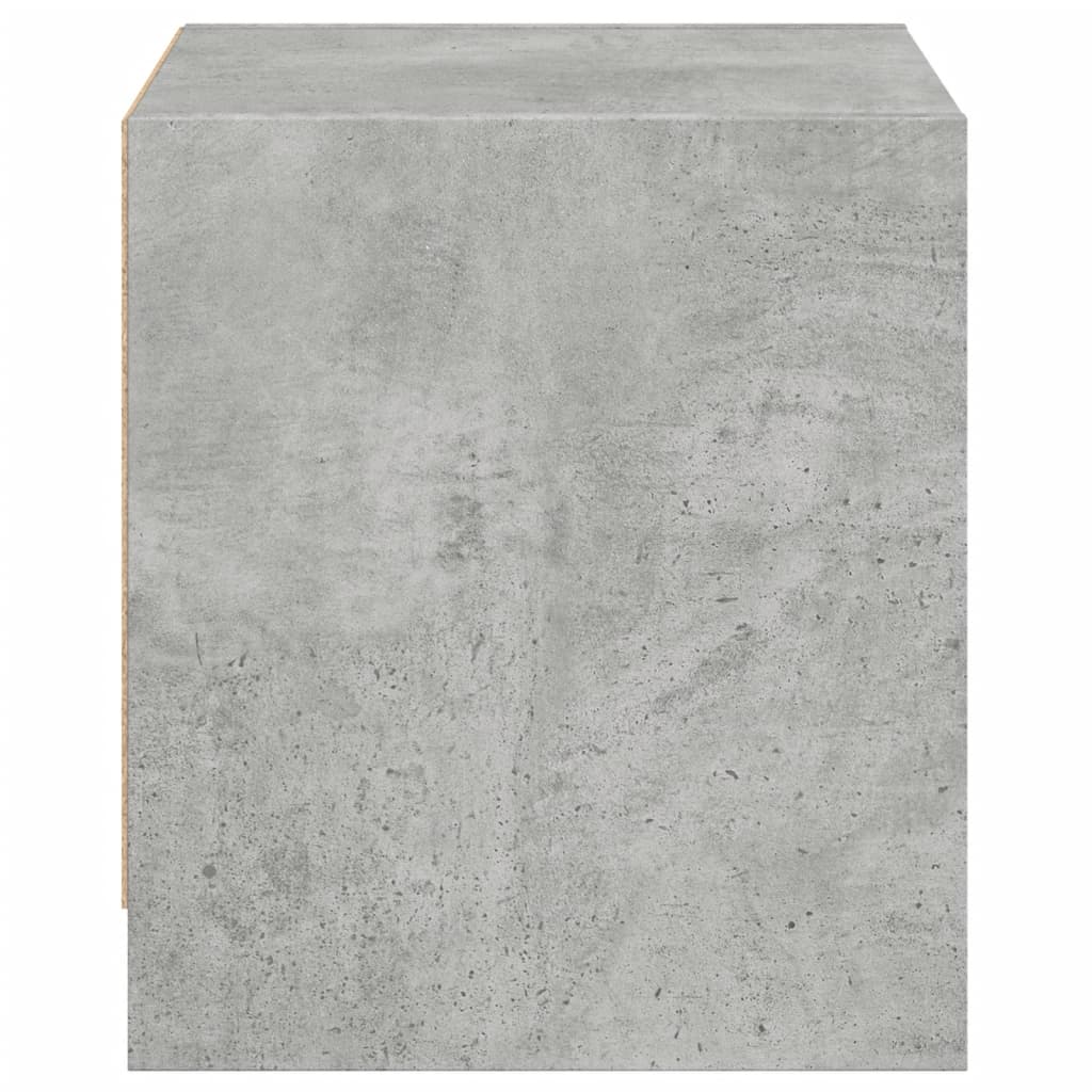 Concrete Grey Bedside Cabinets with Glass Doors - Set of 2, 35x37x42 cm