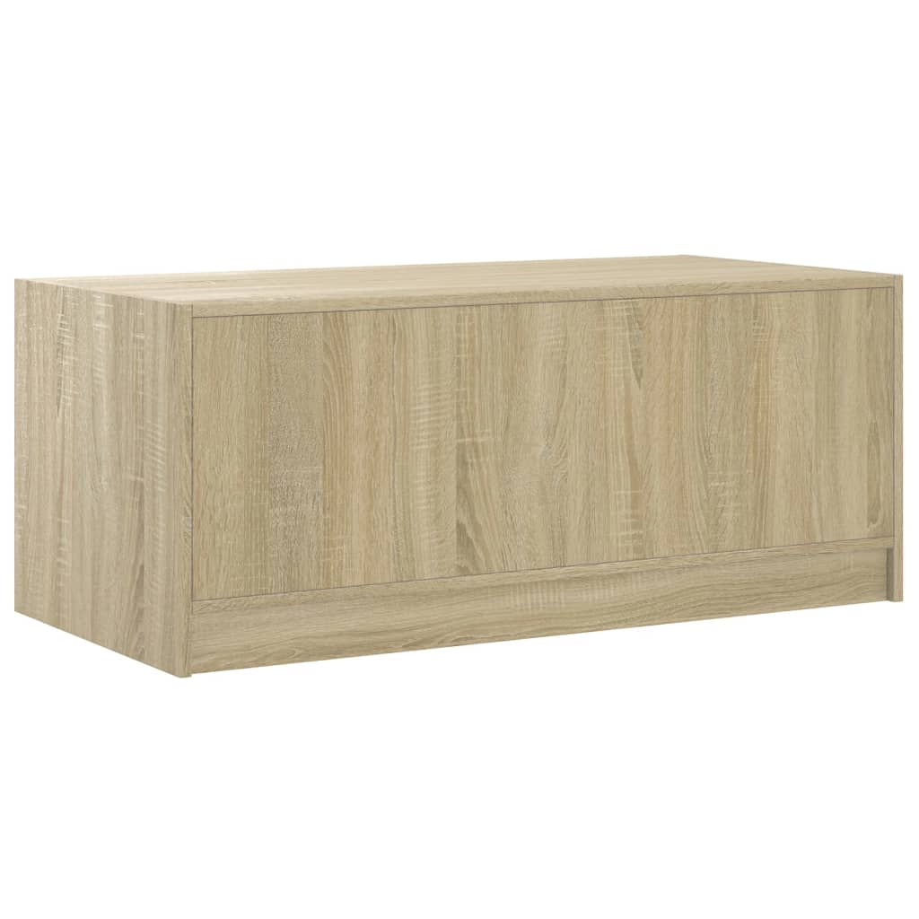 Coffee Table with Glass Doors Sonoma Oak 102x50x42 cm