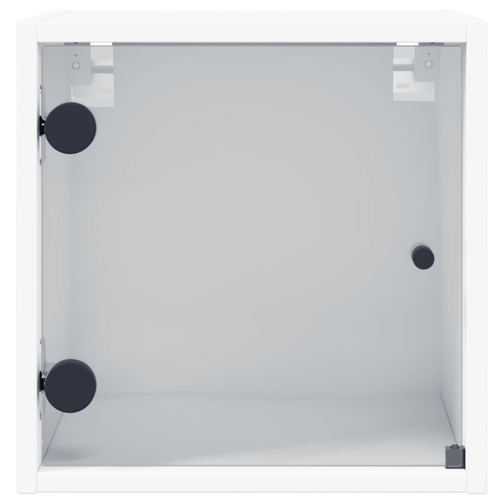 White Bedside Cabinets with Glass Doors Set of 2 - Elegant Storage