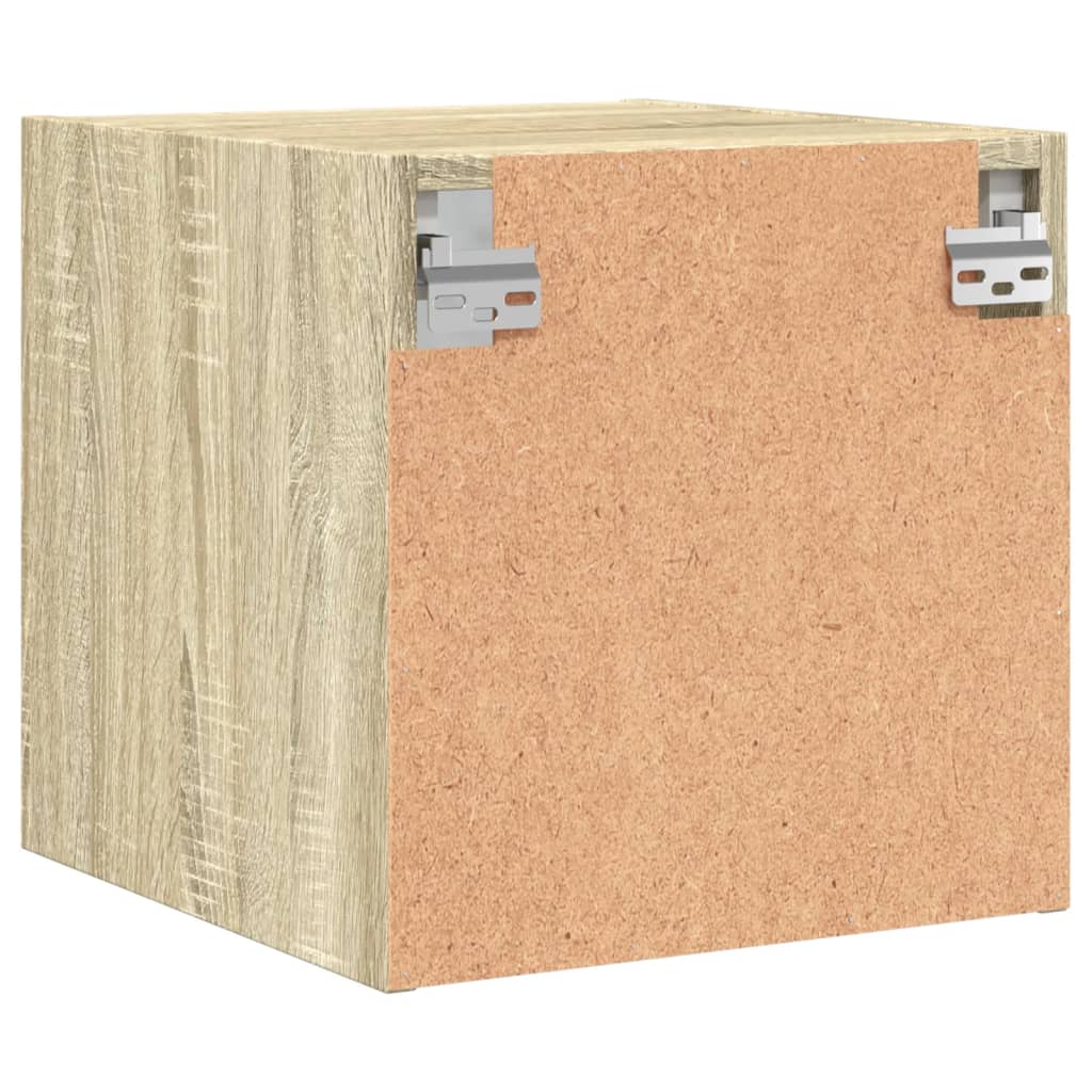 Sonoma Oak Bedside Cabinet with Glass Door 35x37x35 cm