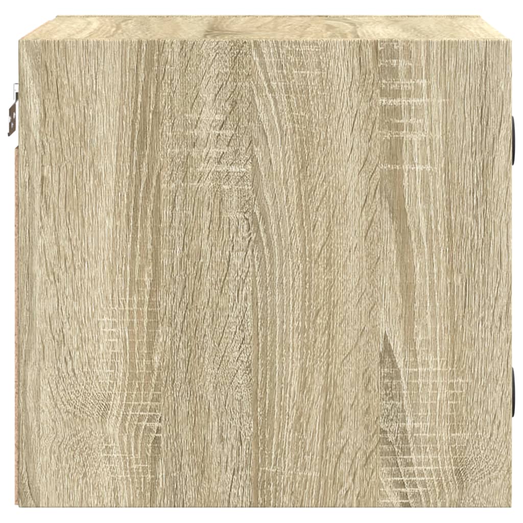 Sonoma Oak Bedside Cabinets with Glass Doors - Set of 2, 35x37x35 cm