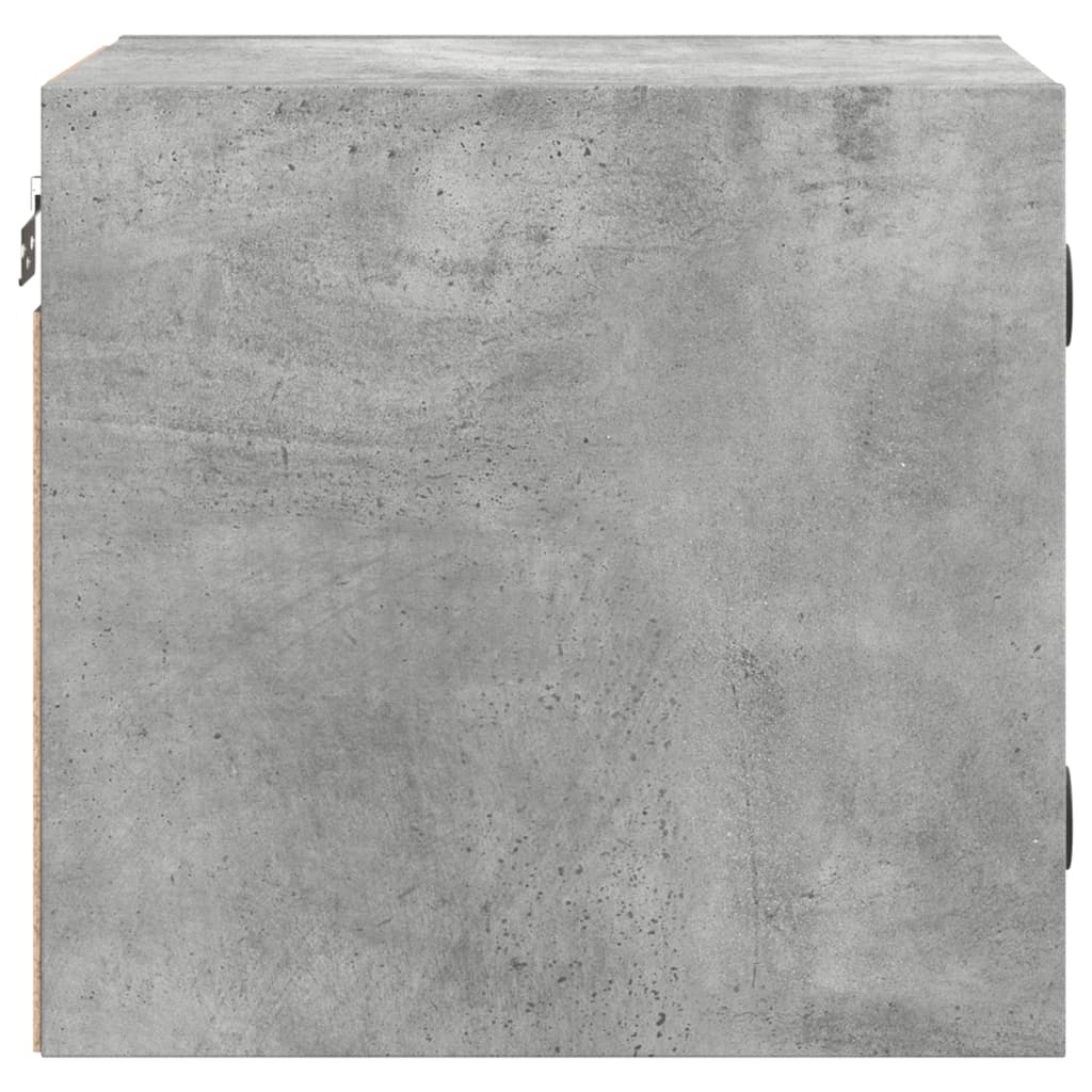 Concrete Grey Glass Door Bedside Cabinet - 35x37x35 cm