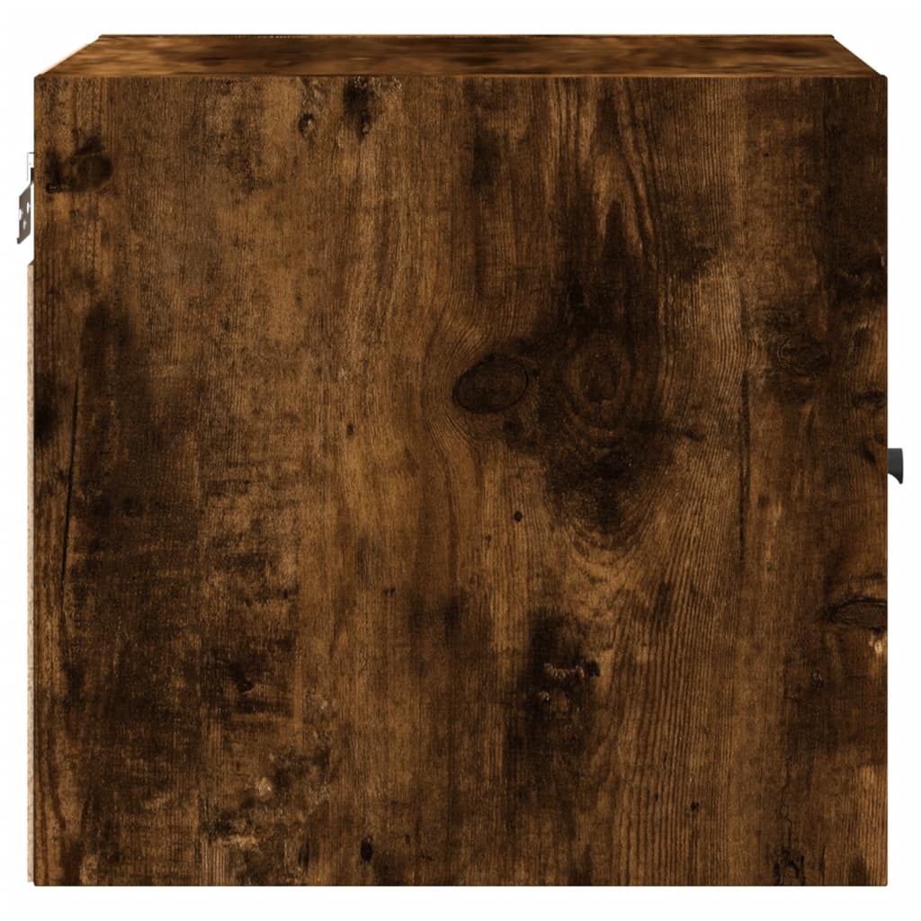 Smoked Oak Bedside Cabinets with Glass Doors 2pcs, 35x37x35 cm