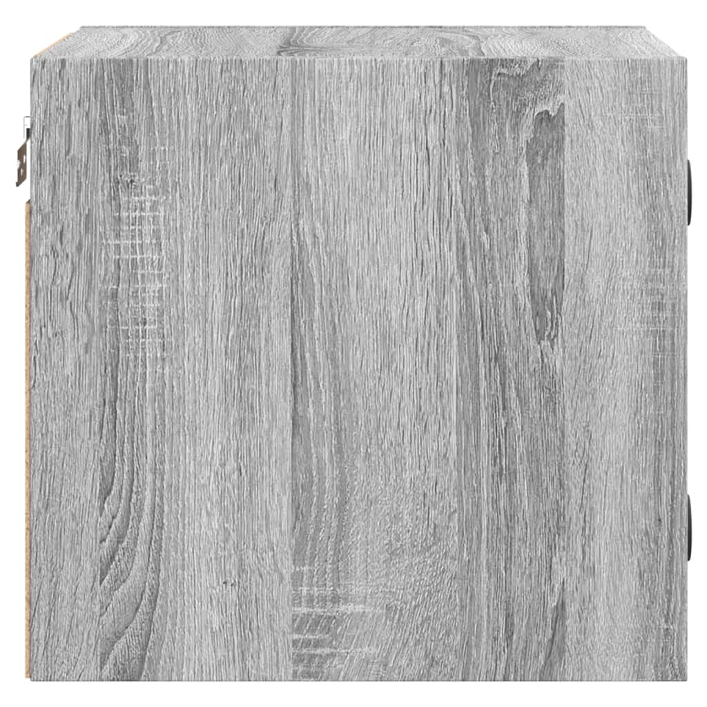Grey Sonoma Bedside Cabinets with Glass Doors 2pcs - 35x37x35 cm